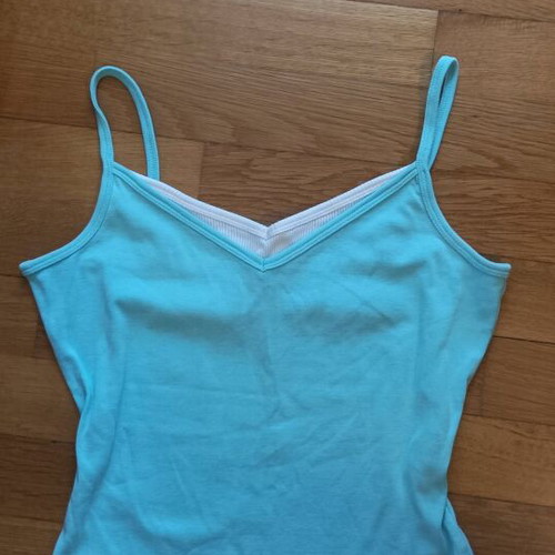 Top used white and turquoise, size S