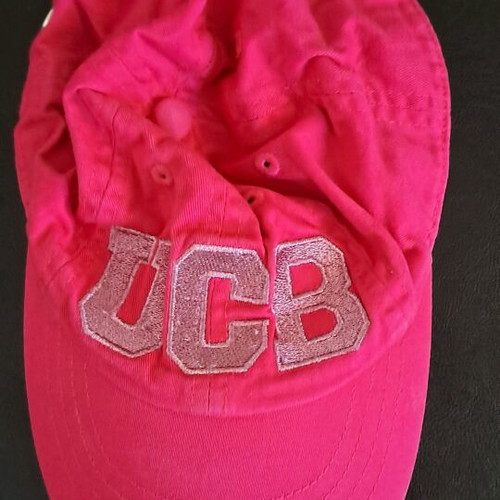 Benetton Jockey Hat used, pink, size 9-12 months