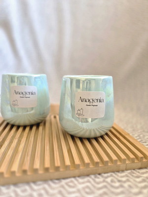 Aromatic soy candle in beige pearly jar 170g new