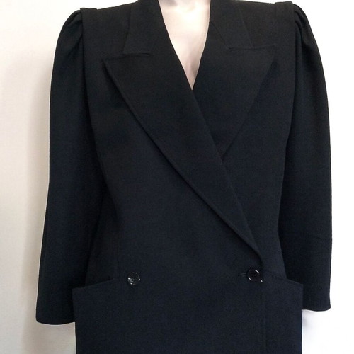 Emanuel Ungaro Women's Black Wool Blazer Jacket Size M like new