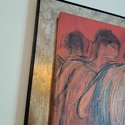 Bizart Dance of the Muses Oil Print on Canvas like new, framed 120×70 cm
