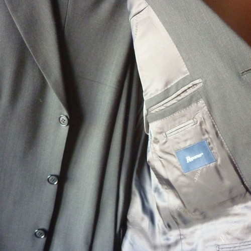 Reporter men's suit black-gray No 50 100% wool like new