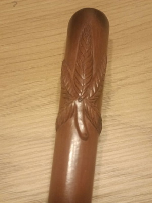 Wooden Indian pipe like new with case