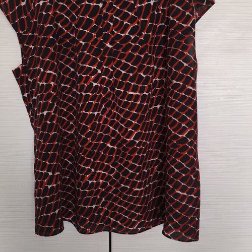 Escada summer women's blouse like new, geometric pattern, black and red