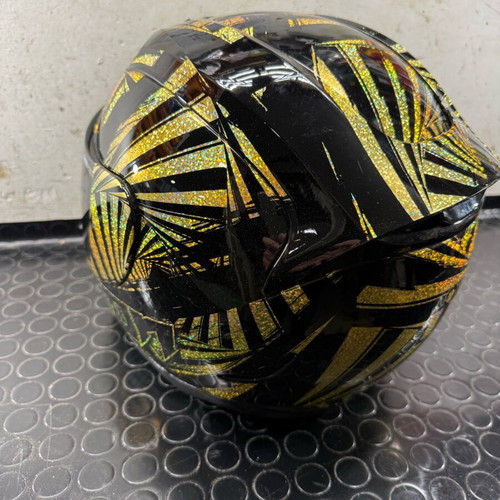 ICON Airflite helmet size M 58cm used with black-gold holographic design