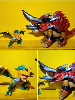 Tricerop Gladiator and Pterodactyl Pterodix Dinofroz figures used