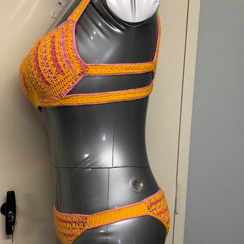 Athletic knitted swimsuit new, size S, multicolor