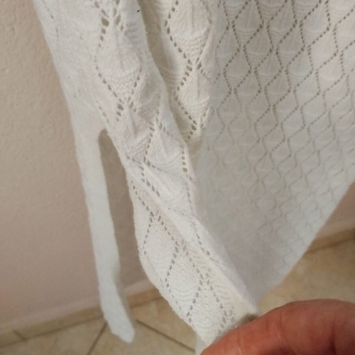 Stradivarius white knitted maxi dress with side slit, like new