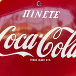 Coca Cola metal enamel sign 90cm diameter 1956