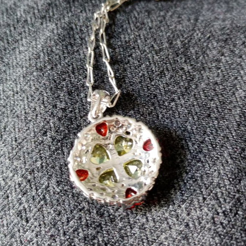 Heart pendant with Swarovski crystals used, stainless steel