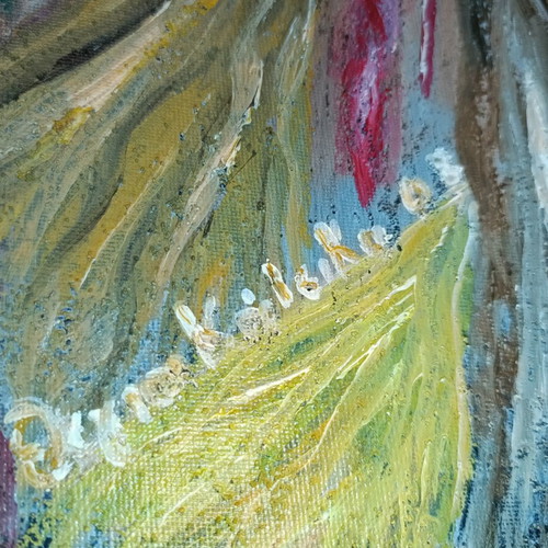 Agiakatsika Acrylic Painting on Canvas 30x40 with Embossed Texture 2008
