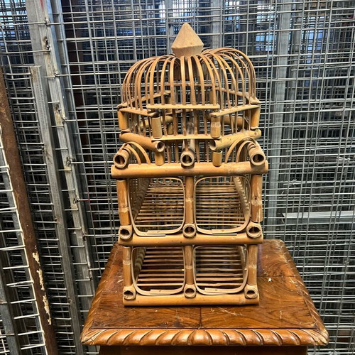 Bamboo bottle holder used, 4 slots, 50cm height x 24cm