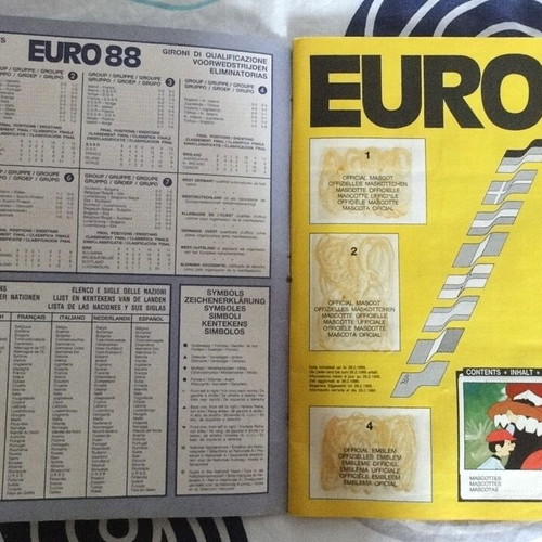 Panini EURO88 album used with unrelated stickers