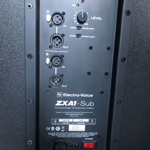Professional Sound System with Electro-Voice ZXA1-SUB 12'' Subwoofer and Focal 100 OD8 Speakers
