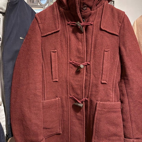 Women's coat like new, nautical style, burgundy, size S