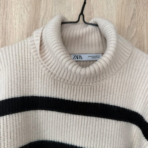 Zara knit sweater used, size M, black and beige