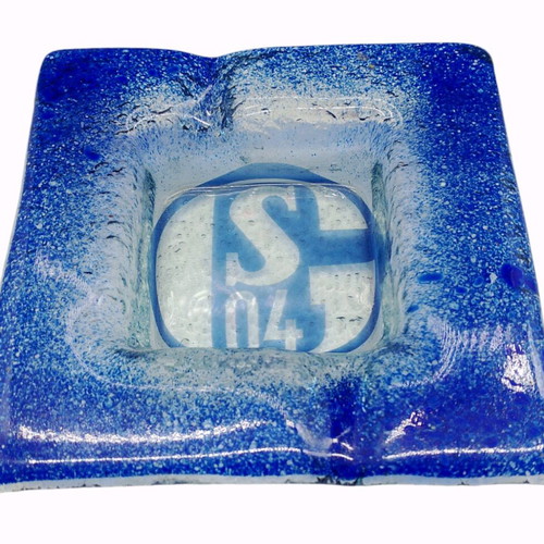 Handmade glass ashtray of Schalke new