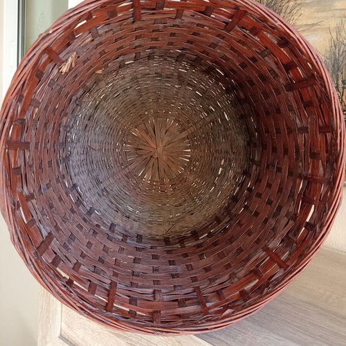 Wooden woven basket used
