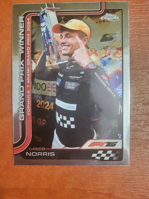 F1 Topps Chrome 2025 Lando Norris Formula 1 Grand Prix Winner Miami 2024 like new