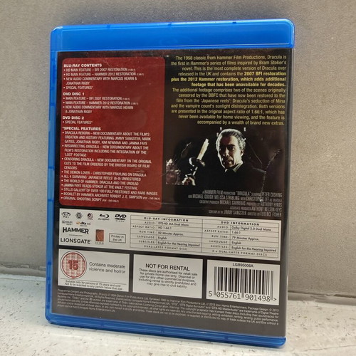 Dracula Hammer Films Christopher Lee Blu-ray