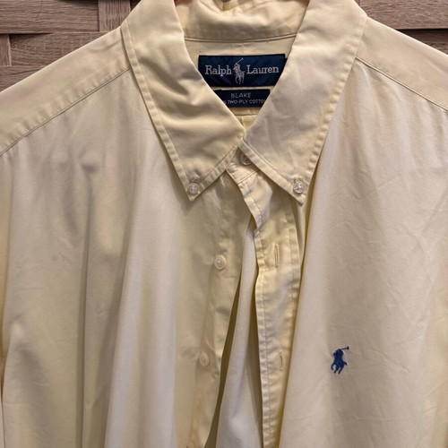 Ralph Lauren shirt used, cotton, size XL, pastel yellow