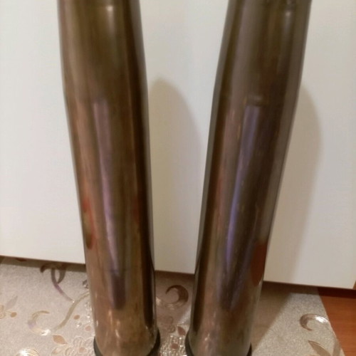 Two collectible vintage 1944 shell casings used
