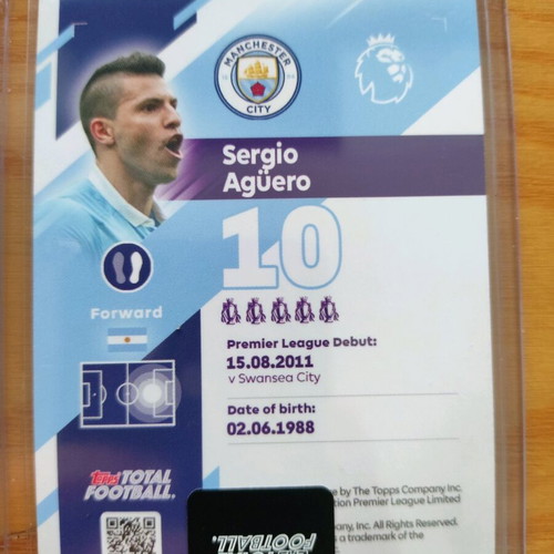 Topps Total Football Sergio Aguero Iconic Goal card like new