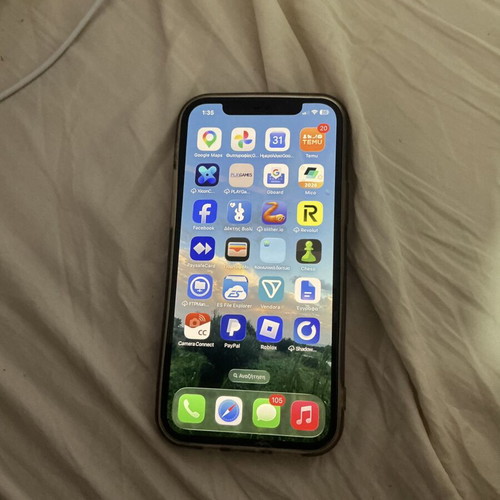 Apple iPhone 12 Mini 128GB black with case and charger