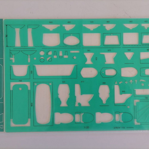 Stencil for Sanitary Items 1:20 LINEX 1136 new, flexible plastic