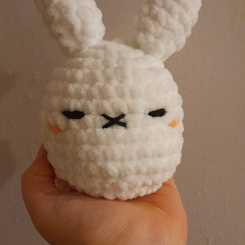 Knitted Bunny Handmade Plush Acrylic Velvet Yarn