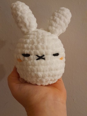 Knitted Bunny Handmade Plush Acrylic Velvet Yarn
