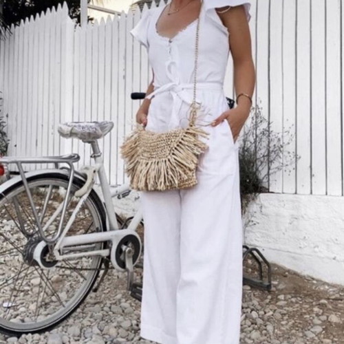Zara white denim jumpsuit like new for XS-S