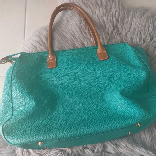 KEM leather shoulder bag, turquoise