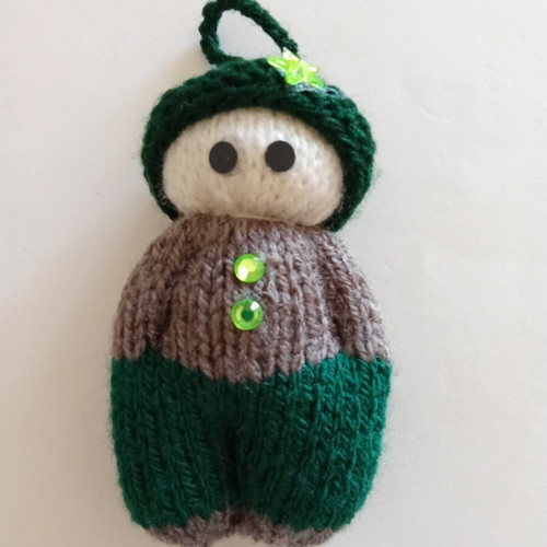 Knitted doll handmade, new