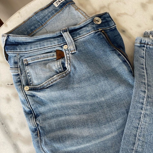 Zara men's denim pants used, light blue