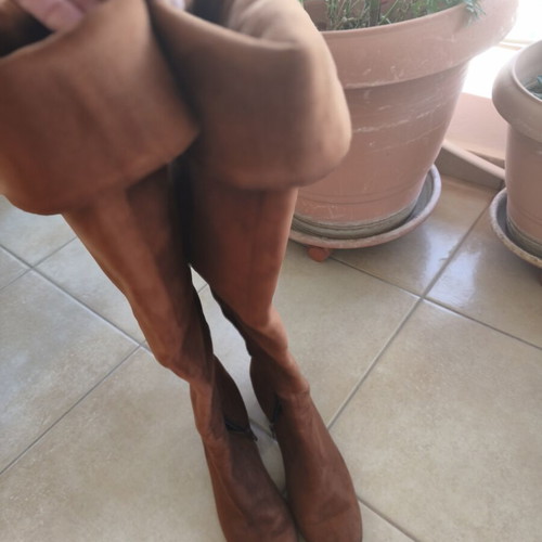 Tsakiris Mallas leather boots used, brown, size 38, soft heel