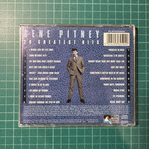 Gene Pitney 20 Greatest Hits CD in excellent condition