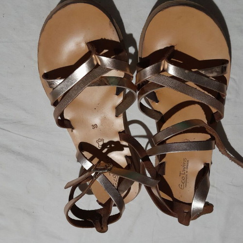 Eco Twins women's sandals size 39 used, gold color