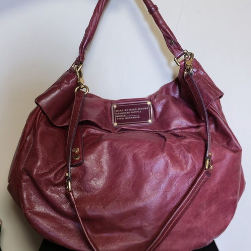 Marc Jacobs leather shoulder bag used, burgundy