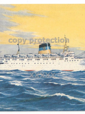 Olympia Greek Line steamship used postcard from 1950s