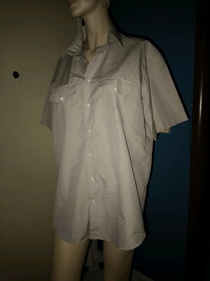 Adamo shirt size L like new, white and gray
