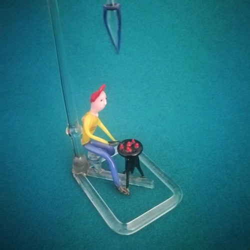 Murano glass handmade vintage decoration with chestnut seller figure