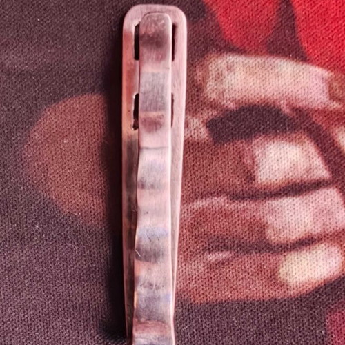 Leather silver bracelet with tie pin like new