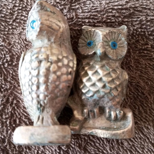 Brass owls like new, set of 2 pieces