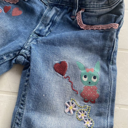 Tommy Hilfiger toddler jeans and H&M printed jeans, size 92 cm