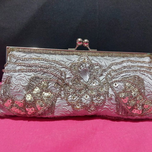 Silver hand bag used with stones and beads
