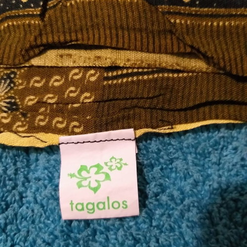 Tagalos large pareo with unique earthy pattern and fringes