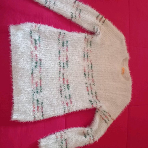 Pullover like new, white multicolor, sizes M and L