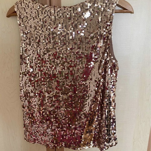 Benetton Gold Sequin Blouse new size M