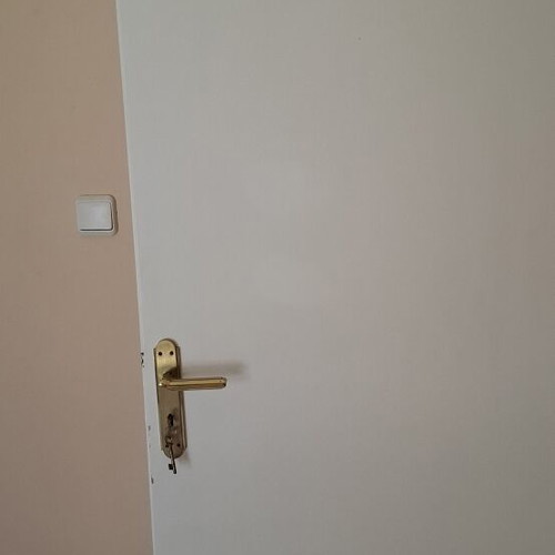 Wooden interior doors used, 3 sliding and 3 hinged